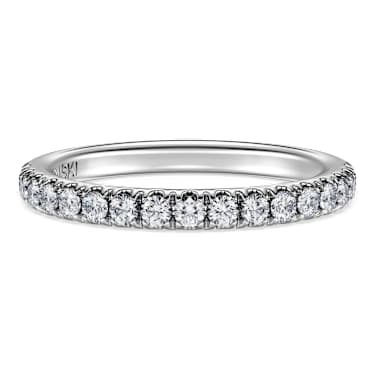 Anillo de banda Eternity Diamantes creados en laboratorio peso total de 0 4 quilate Talla redonda Oro blanco de 14 quilates